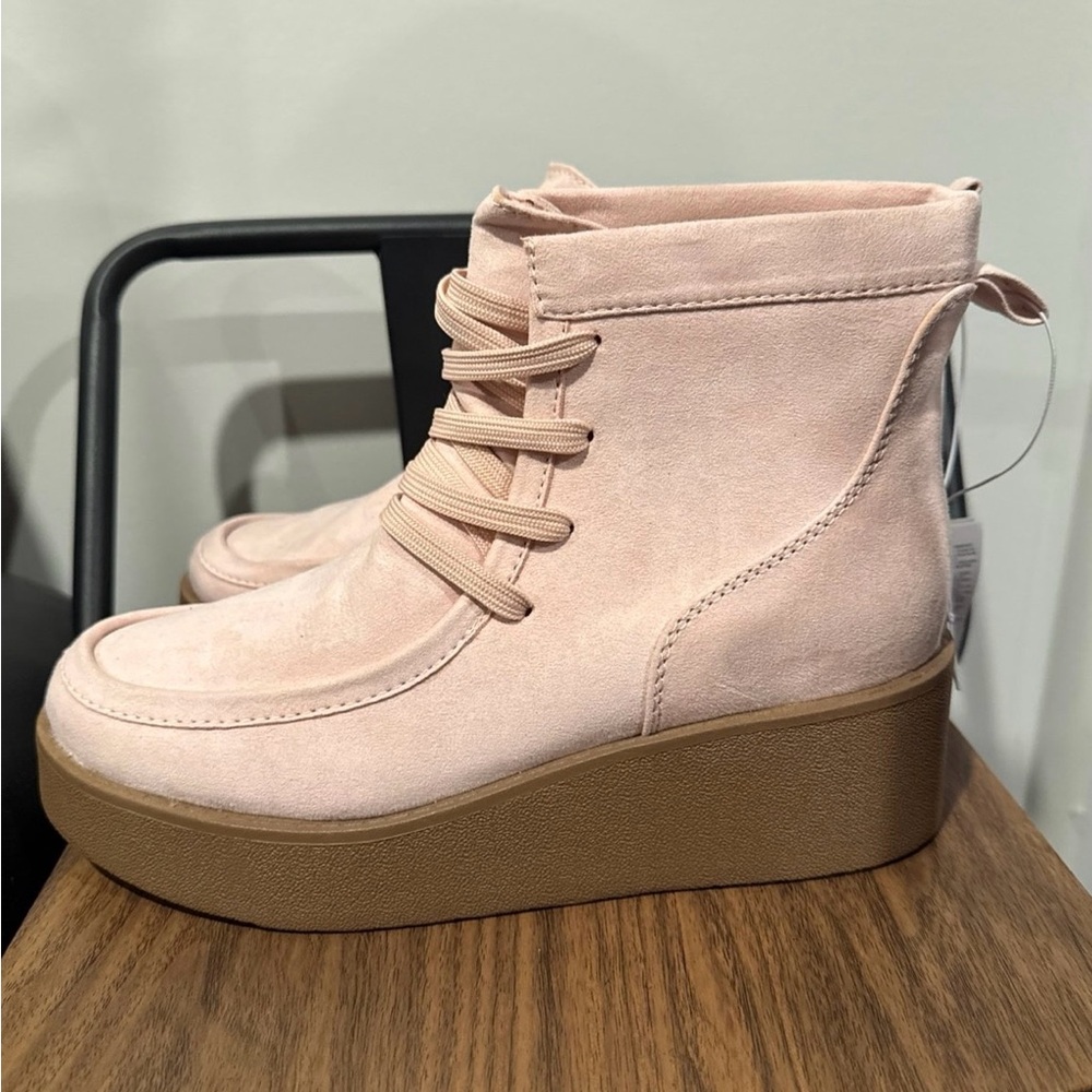 Old Navy Light Pink Platform Heeled Boots
